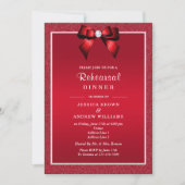 Invitation Ruby Red & Stylish Gem Mariage Rehearer Dîner (Devant)
