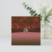 Invitation Ruby & Red Velvet Mariage Swirl (Debout devant)