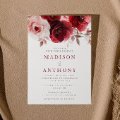Invitation Ruby Red Vine Luxe Radiant Floral Mariage