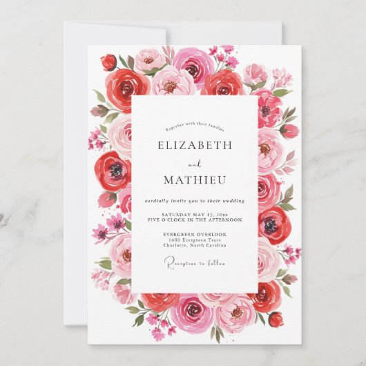 Invitation Ruby Red Vivacious Summer Wedding (Devant)