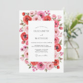 Invitation Ruby Red Vivacious Summer Wedding (Debout devant)