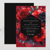 Invitation Ruby Vesperal Bloom Wedding (Devant / Derrière)