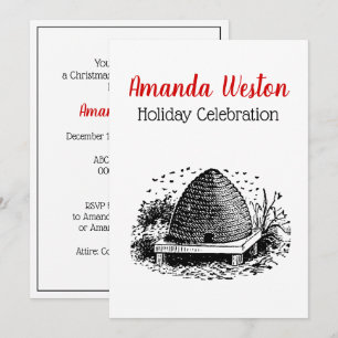 Invitation Ruche et Abeilles #1 Héraldique Vintage