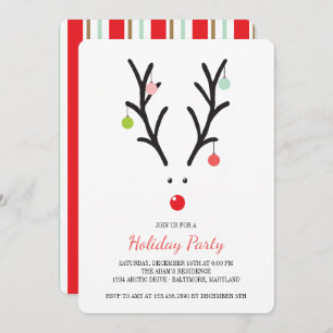 Invitation Rudolf le Reindeer Holiday Party