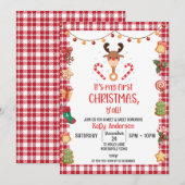 Invitation Rudolph Première rencontre de Noël et fête de bien (Devant / Derrière)