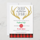 Invitation Rudolph Reindeer Oh Deer Noël (Devant)