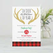 Invitation Rudolph Reindeer Oh Deer Noël (Debout devant)