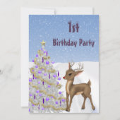Invitation Rudolph, Snowflakes & Christmas Tree 1er anniversa (Devant)