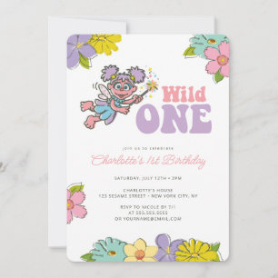 Invitation Rue Sésame Abby   Anniversaire Fleur Sauvage