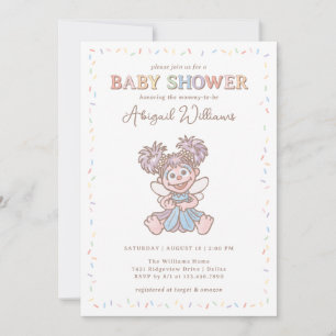 Invitation Rue Sésame Abby Cadabby Baby shower Confetti
