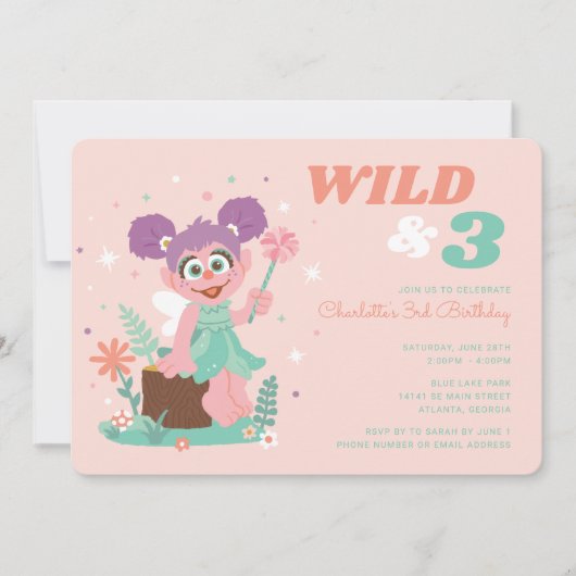 Invitation Rue Sésame - Abby Cadabby | Wild & Three (Devant)