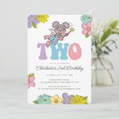 Invitation Rue Sésame Abby | Floral 2e anniversaire (Debout devant)
