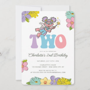 Invitation Rue Sésame Abby   Floral 2e anniversaire