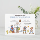 Invitation Rue Sésame Anniversaire Cowboy Rodeo (Debout devant)