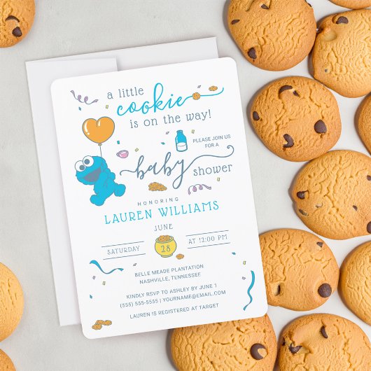 Invitation Rue Sésame | Baby shower Monster de cookies