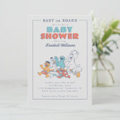 Invitation Rue Sésame | Bébé à bord - Baby shower d'été (Debout devant)