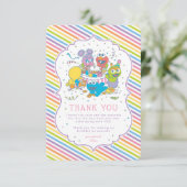 Invitation Rue Sésame | Bébé rayé Merci d'anniversaire (Debout devant)