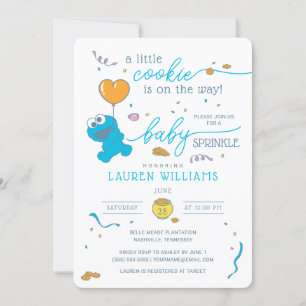 Invitation Rue Sésame   Cookie Monster Baby Sprinkl