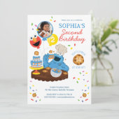 Invitation Rue Sésame | Cookie Monster Cake Photo Anniversair (Debout devant)