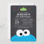 Invitation Rue Sésame | Cookie Monster Chalkboard Anniversair (Devant)