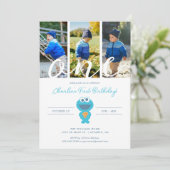 Invitation Rue Sésame | Cookie Monster Premier Anniversaire (Debout devant)