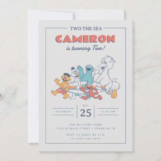 Invitation Rue Sésame | Deux pour la mer Anniversaire d'été (Devant)