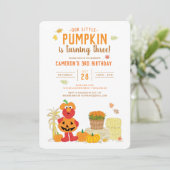 Invitation Rue Sésame - Elmo | Citrouille 3e anniversaire (Debout devant)