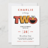 Invitation Rue Sésame | Elmo - Deuxième anniversaire (Devant)