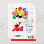 Invitation Rue Sésame | Elmo et Pals - Ballons d'anniversaire (Devant / Derrière)