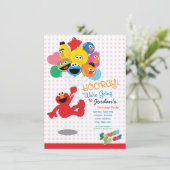 Invitation Rue Sésame | Elmo et Pals - Ballons d'anniversaire (Debout devant)