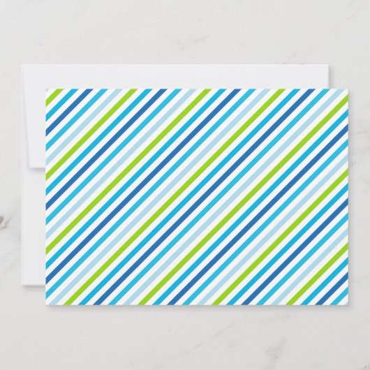 Invitation Rue Sésame | Elmo - Garçons Anniversaire Striped I (Dos)