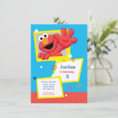 Invitation Rue Sésame | Elmo - Polka Dot & Stars Anniversaire (Debout devant)