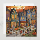 Invitation Rue Trick-or-Treat : Citrouille Patch Avenue (Devant / Derrière)