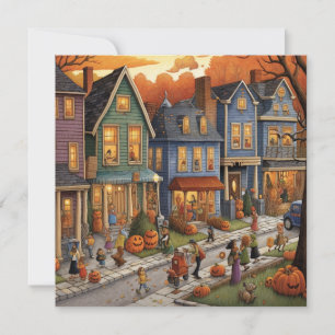 Invitation Rue Trick-or-Treat : Citrouille Patch Avenue