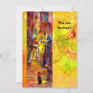 Invitation RUELLE MÉDIÉVALE DE FLORENCE LA NUIT,rouge jaune