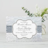 Invitation Ruffles blanches célestes & Dentelles Élégantes In (Debout devant)