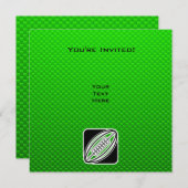 Invitation Rugby à XV vert (Devant / Derrière)