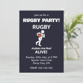 Invitation Rugby Me Fait Me Sentir Vivant Fête De Rugby (Debout devant)