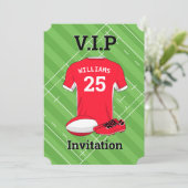 Invitation Rugby V.I.P (RED) fête d'anniversaire (Debout devant)