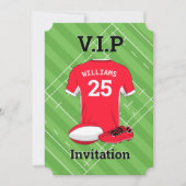 Invitation Rugby V.I.P (RED) fête d'anniversaire (Devant)