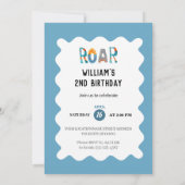 Invitation RUGIR! Dinosaur fête d'anniversaire (Dos)