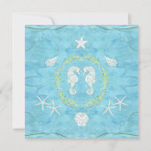 Invitation Ruisseau de coquillages d'aquarelle Ocean Beach (Dos)