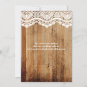 Invitation Rural Rustique Bois Blanc Dentelle Save The Date (Dos)