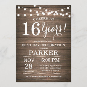 Invitation Russe 16e anniversaire Bois