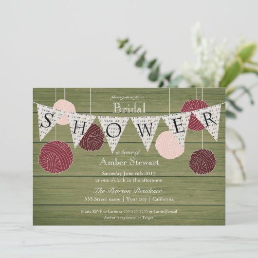 Invitation Russe à la douche nuptiale - Thème de l (Debout devant)