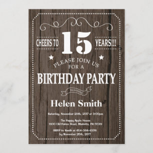 Invitation russe à l'anniversaire du 15e anniversa