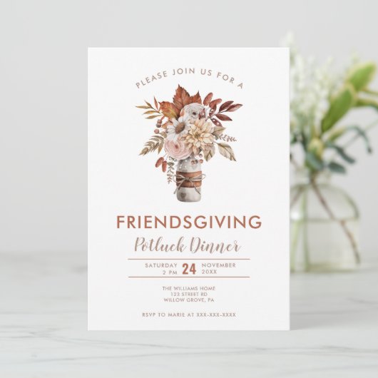 Invitation Russe Amical Thanksgiving Potluck (Debout devant)