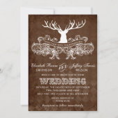 Invitation Russe Antler Deer Winter mariage de bois (Devant)