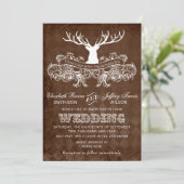 Invitation Russe Antler Deer Winter mariage de bois (Debout devant)