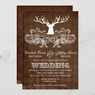 Invitation Russe Antler Deer Winter mariage de bois